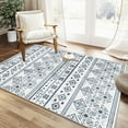 thumbnail image 1 of 3x5 Black Boho Area Rug for Living Room, Washable Kitchen Rugs Non Slip, Ultra Soft Print Distressed Geometric Low-Pile Entry Throw Carpet for Bedroom Nursery Dorm Decor, 1 of 5