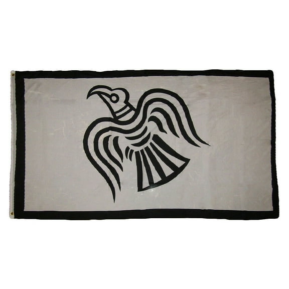 3x5 Black and White Viking Raven Rough Tex Knitted Flag 3'x5' Grommets