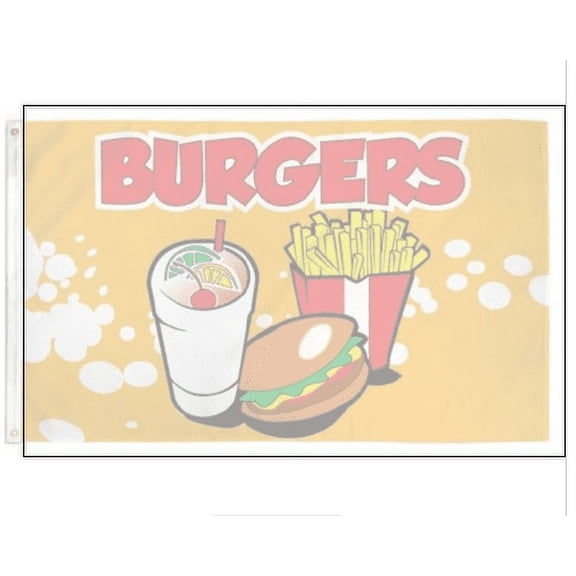 3x5 Burgers Poly Flag Banner Brass Grommets 100D