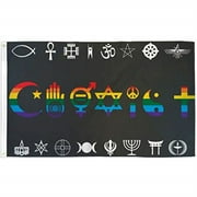 3x5 Coexist Rainbow Waterproof Flag World Peace Human Rights Religious Gay Pride