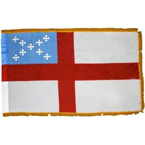 3x5' DURAWAVEZ EPISCOPAL NYLON INDOOR FLAG POLEHEM AND FRINGE