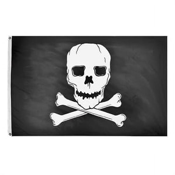 3x5' DURAWAVEZ JOLLY ROGER PIRATE NYLON FLAG FINISHED WITH CH&G