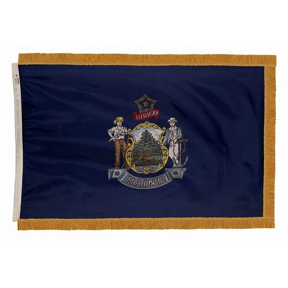 3x5' DURAWAVEZ MAINE NYLON INDOOR FLAG FINISHED WITH POLEHEM AND FRINGE