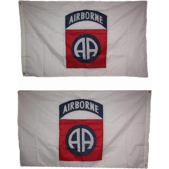 3x5 Embroidered 82nd Division Double Sided 210D Nylon Flag 3'x5' Clips Banner Grommets Double Stitched Fade