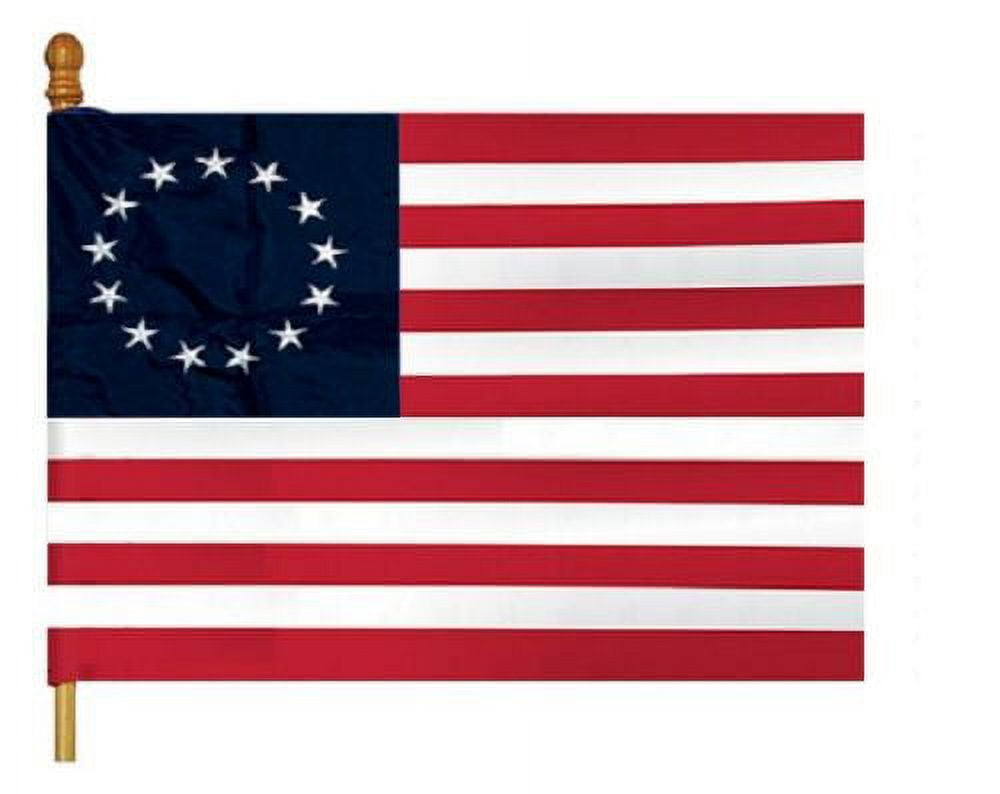 3x5 Embroidered Betsy Ross Pole Sleeve Flag Banner (sleeve No Grommets 