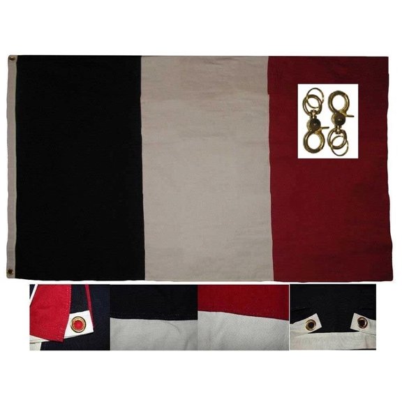 3x5 Embroidered France French Cotton Flag Large 3'x5' Banner Grommets 2 clips