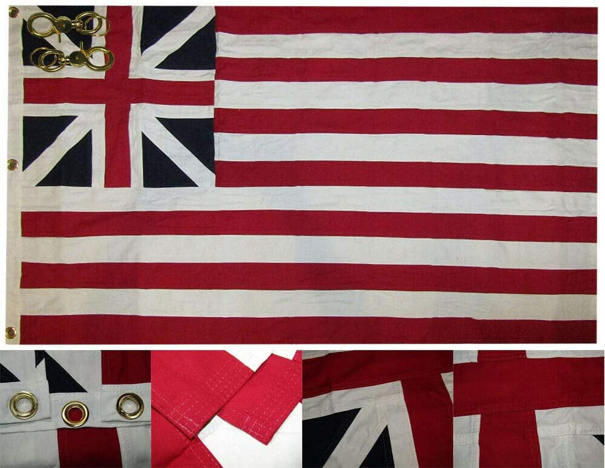 3x5 Embroidered Grand Union 100% Cotton Flag 3'x5' Banner Grommets 2 Clips