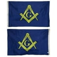 thumbnail image 1 of 3x5 Embroidered Mason Masonic Lodge Double Sided 210D Nylon Flag 3'x5' Clips, 1 of 7