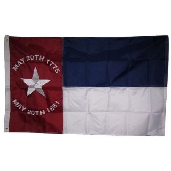 3x5 Embroidered North Carolina NC Republic 210D Sewn Nylon Flag 3'x5'