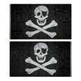 thumbnail image 1 of 3x5 Embroidered Sewn Jolly Roger Pirate Patch Nylon Flag banner Double Sided, 1 of 7