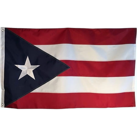 3x5 Embroidered Sewn Puerto Rico Rican Double Sided Nylon Flag Embroidered Star
