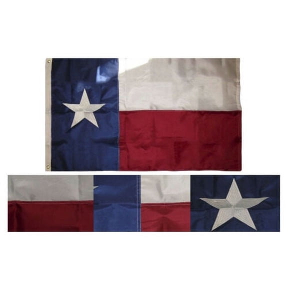 3x5 Embroidered State of Texas 210D Nylon Flag 3'x5' Banner (Made in USA)