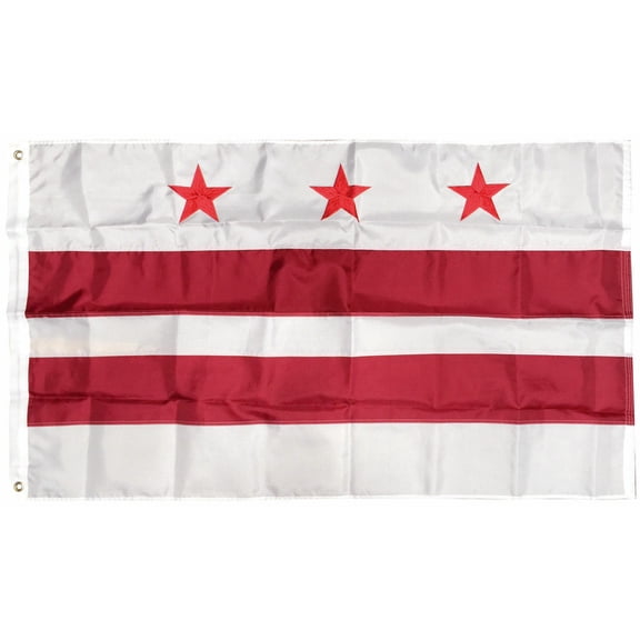 3x5 Embroidered Washington DC Flag District of Columbia Nylon 3'x5' Grommets