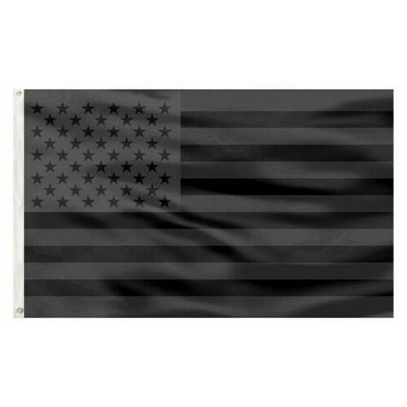 3x5 FT All Black American Flag US Black Flag Tactical Decor Blackout USA 100D