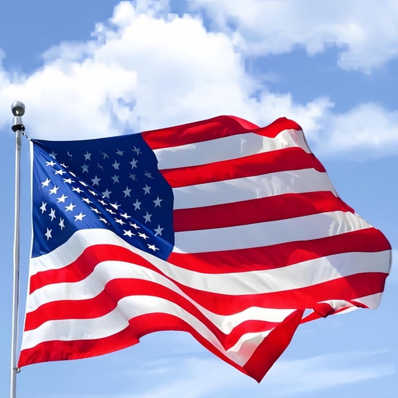 3x5 FT American Flag Outdoor Heavyweight: Embroidered Star Emblem, Sewn Stripes, Brass Eyelets Vibrant Colours, Double-Stitched, Suitable for Durable Indoor/Outdoor Display