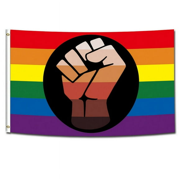 3x5 FT Flag BLM Rainbow Fist Falg Matter American Poster College Room FL16