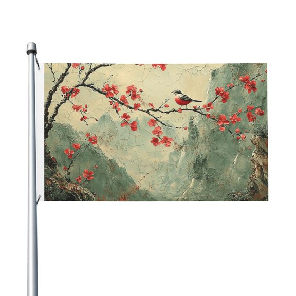 3x5 FT Flag, Double-Sided Print Decorative Banner with 2 Metal Grommets for Indoor Outdoor, Ancient Chinese Chinoiserie
