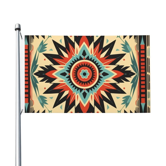 3x5 FT Flag, Double-Sided Print Decorative Banner with 2 Metal Grommets for Indoor Outdoor, Aztec Baja Southwest Native Western