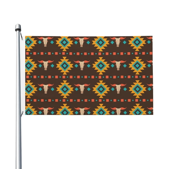 3x5 FT Flag, Double-Sided Print Decorative Banner with 2 Metal Grommets for Indoor Outdoor, Cowboy Western Native