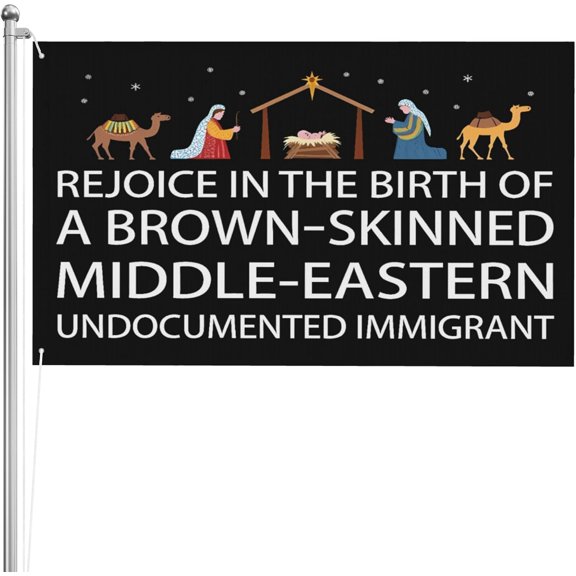3x5 Feet Rejoice In The Birth Of A Brown Skinned Middle Eastern Flag Garden Flags 3-Layers Double Sided Banner Yard Signs