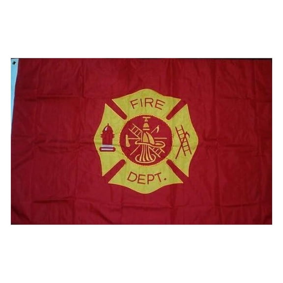 3x5 Fire Department Flag Double Sided Nylon Embroidered Firefighter Banner