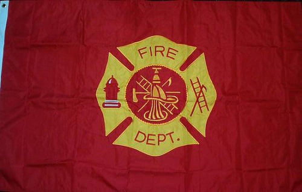 3x5 Fire Department Flag Double Sided Nylon Embroidered Firefighter