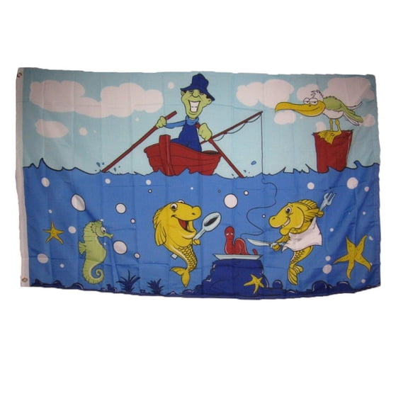 3x5 Fishing Fish Fisherman Bait Angler Rough Tex Knitted Flag 3'x5' Banner