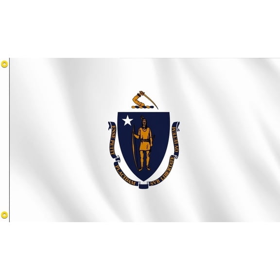 3x5 Foot (90x150 cm)-Massachusetts State Polyester Indoor/Outdoor Flag