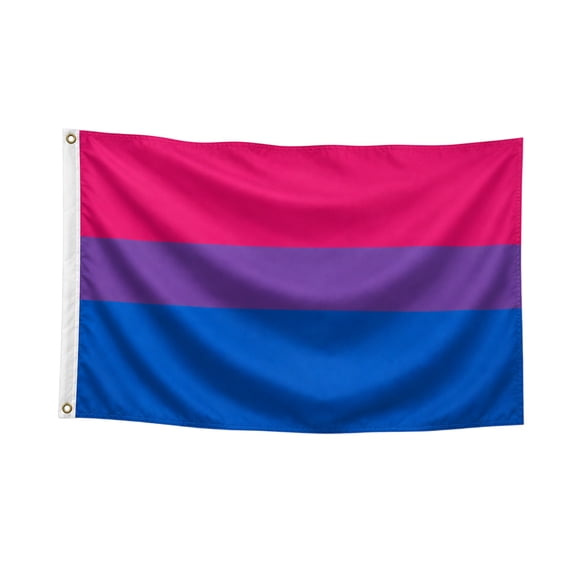 3x5 Foot Bisexual Pride Flag, Canvas Header & Brass Grommets Bright Color LGBT Banner, Bisexual Lgbtq Flag
