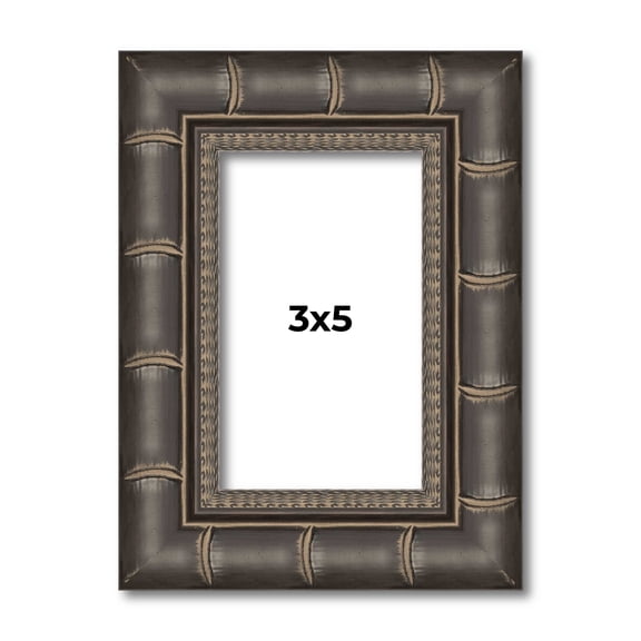 3x5 Frame Black Bamboo Solid Wood Picture Frame Width 1.5 Inches | Interior Frame Depth 0.5 Inches