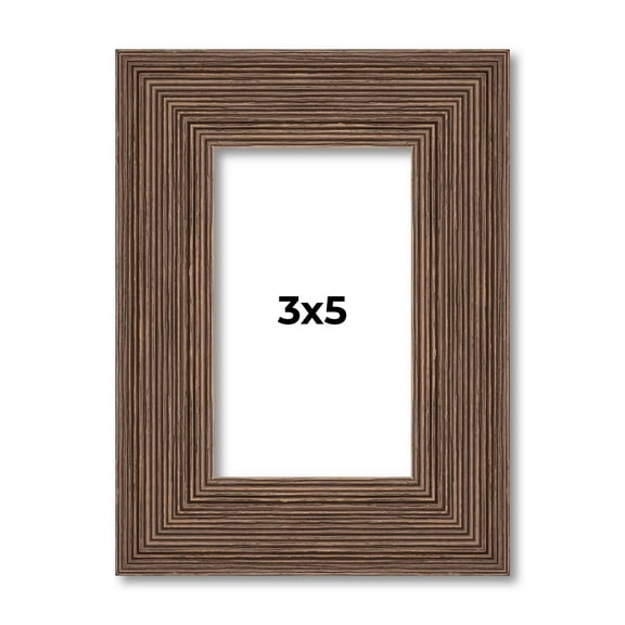 3x5 Frame Brown Farmhouse Solid Wood Picture Frame Width 1.5 Inches | Interior Frame Depth 0.5