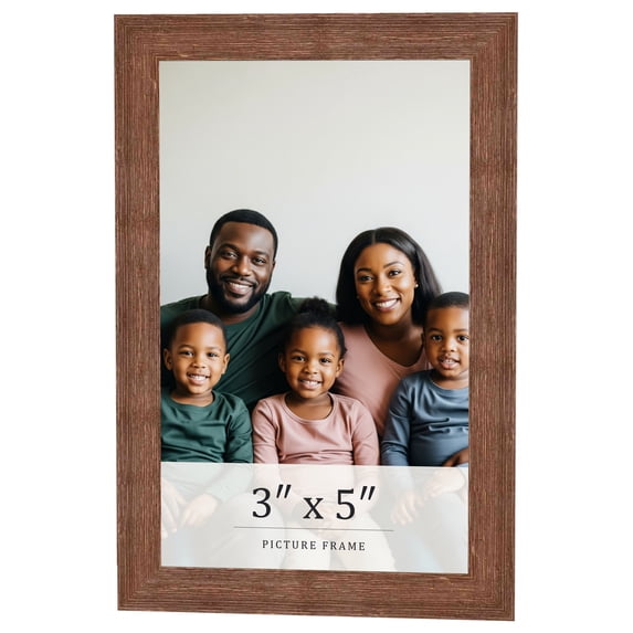 3x5 Frame Brown Farmhouse Solid Wood Picture Frame Width 1.5 Inches | Interior Frame Depth 0.5