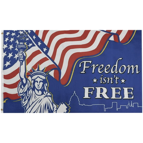 3x5 Freedom Isn't Free Liberty USA Wavy Premium 3'x5' Polyester Flag Banner 100D