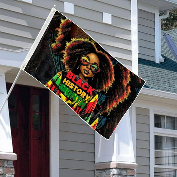 3x5 Ft Black History Month Flag, American US Polyester Flag, Vivid Color and Fade proof - Canvas Header and Double Stitched History Month Flag, African Americans Flags Polyester with Grommets G