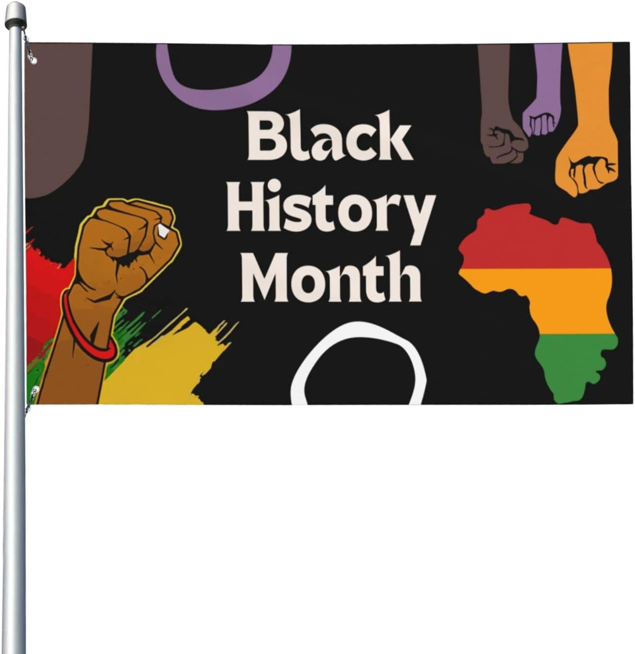 3x5 Ft Black History Month Flag Sign African American Flag Banner Mlk ...