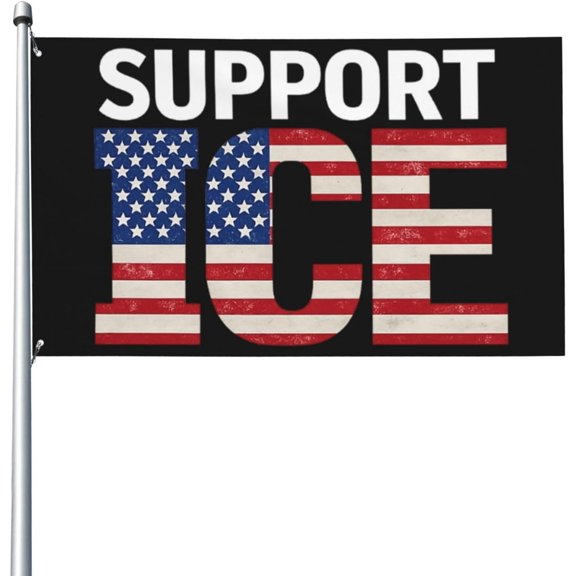 3x5 Ft Flags I Support Ice I Stand with Ice Flag Funny Garden Flag House Outdoor Banners Yard Flags Parade Banner Tapestry Room Wall With 2 Grommets - s