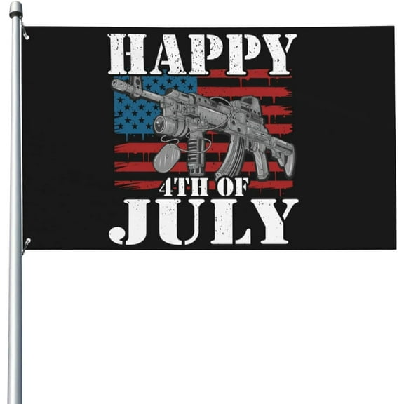 3x5 Ft Happy 4th Of July Flag Sign Independence Day Flag Banner God Bless America Flag Patriotic American Outdoor Flag With Metal Eyelets No Flag Pole