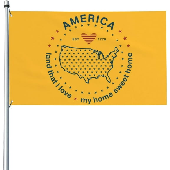 3x5 Ft Happy 4th Of July Flag Sign Independence Day Flag Banner God Bless America Flag Patriotic American Outdoor Flag With Metal Eyelets No Flag Pole