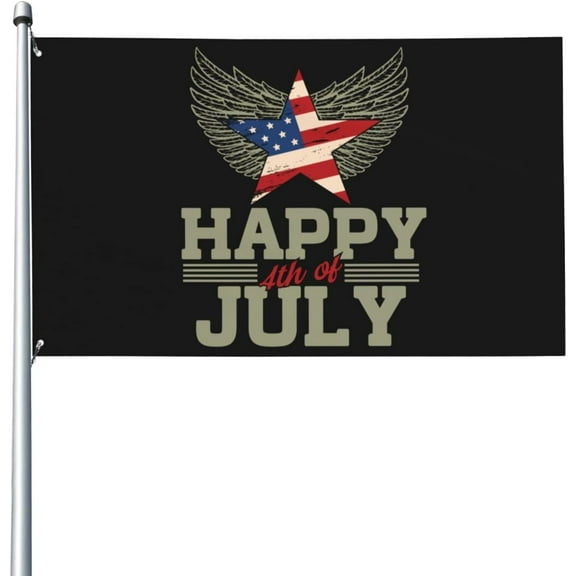 3x5 Ft Happy 4th Of July Flag Sign Independence Day Flag Banner God Bless America Flag Patriotic American Outdoor Flag With Metal Eyelets No Flag Pole