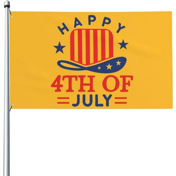 3x5 Ft Happy 4th Of July Flag Sign Independence Day Flag Banner God Bless America Flag Patriotic American Outdoor Flag With Metal Eyelets No Flag Pole