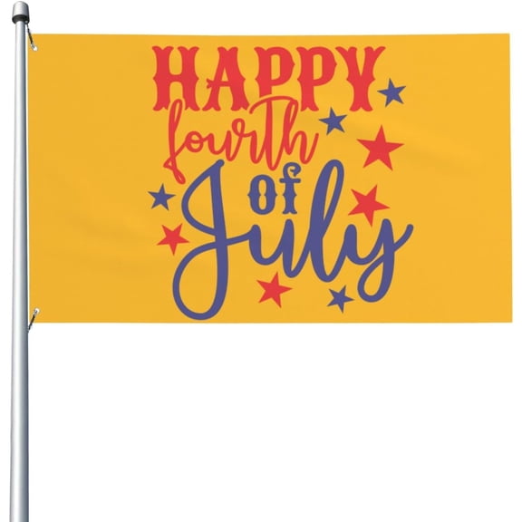 3x5 Ft Happy 4th Of July Flag Sign Independence Day Flag Banner God Bless America Flag Patriotic American Outdoor Flag With Metal Eyelets No Flag Pole