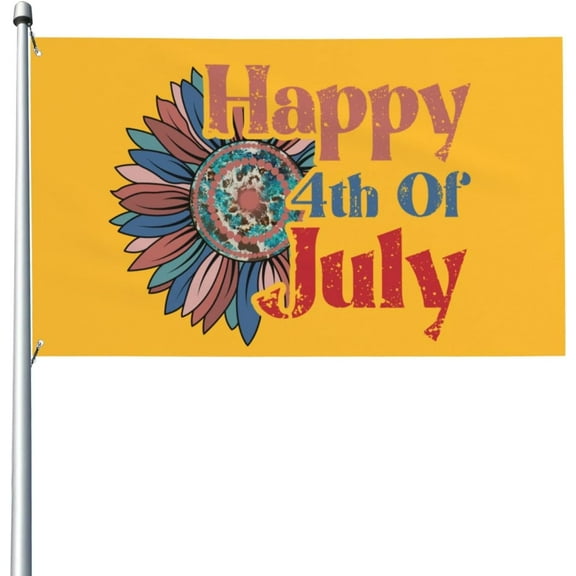 3x5 Ft Happy 4th Of July Flag Sign Independence Day Flag Banner God Bless America Flag Patriotic American Outdoor Flag With Metal Eyelets No Flag Pole