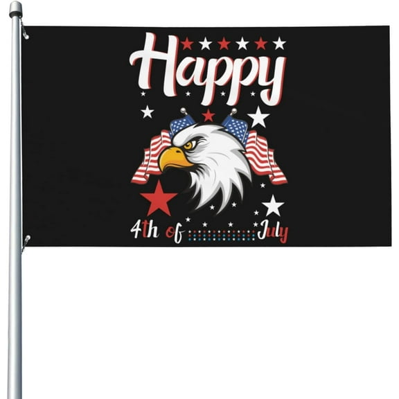 3x5 Ft Happy 4th Of July Flag Sign Independence Day Flag Banner God Bless America Flag Patriotic American Outdoor Flag With Metal Eyelets No Flag Pole
