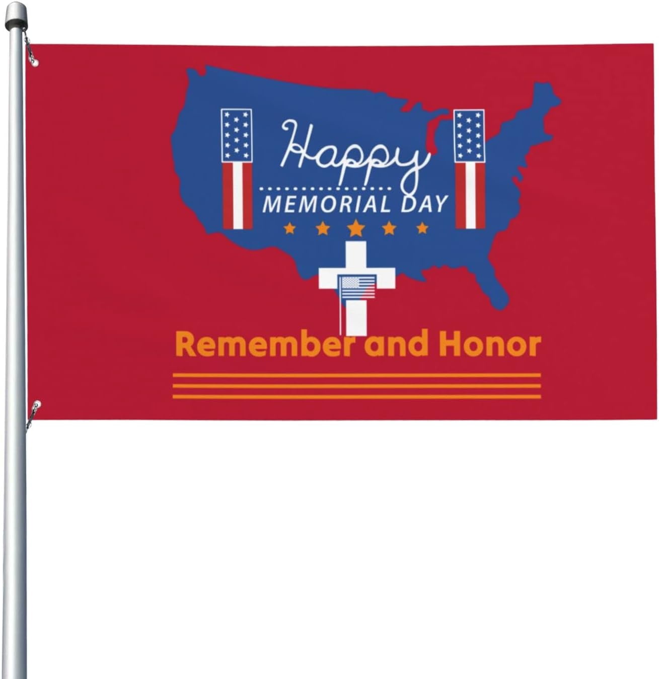 3x5 Ft Happy Memorial Day Flag Sign Patriotic American Flag Banner ...