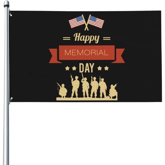 3x5 Ft Happy Memorial Day Flag Sign Patriotic American Flag Banner Memorial Day Decorations Decor Outdoor Flag With Metal Eyelets No Flag Pole