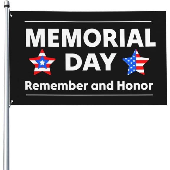 3x5 Ft Happy Memorial Day Flag Sign Patriotic American Flag Banner Memorial Day Decorations Decor Outdoor Flag With Metal Eyelets No Flag Pole
