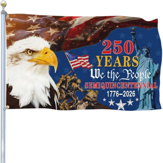 3x5 Ft Outdoor American Flag, 250th Anniversary USA Patriotic Banner ...