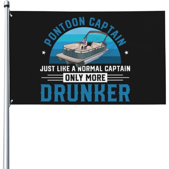 3x5 Ft Pon toon Cap tain Boat Drunker Cap tain Flag House Flag Garden flag outdoor banners Yard flag Boat Flag No Flag Pole