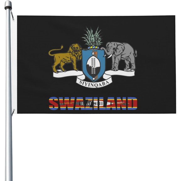 3x5 Ft Swaziland National Emblem, Double Sided Full Printed 100% Polyester National Flag, Fade Resistant Vivid Color Banner With Brass Grommets, Indoor Outdoor Yard Patio Party Patriotic Decor