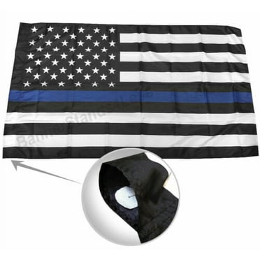 3x5 Foot Thin Blue Line USA Flag – Police Lives Matter House Flag, Polyester With Sleeve